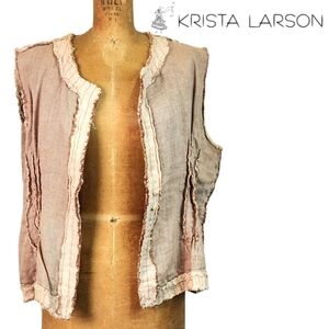 Krista Larson|Raw-Edge Textured Linen Vest
